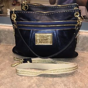 Coach midnight blue poppy crossbody